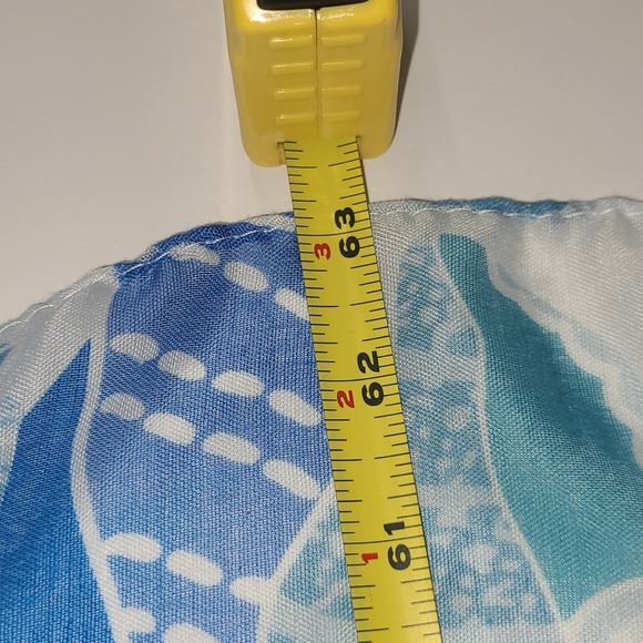 Scarf Shell Print Pastel & Marine Blue Print Lightweight Resortwear Cruise Beach - Picture 4 of 6